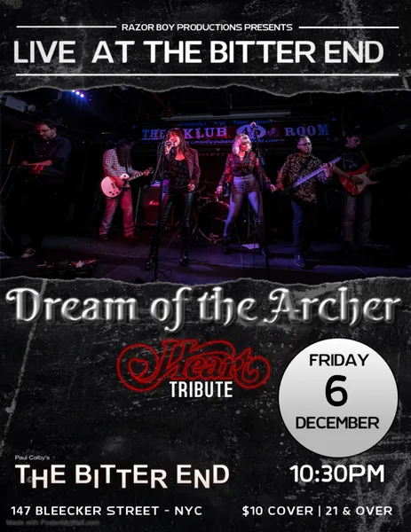 Dream of the Archer flyer for Bitter End on December 6, 2019